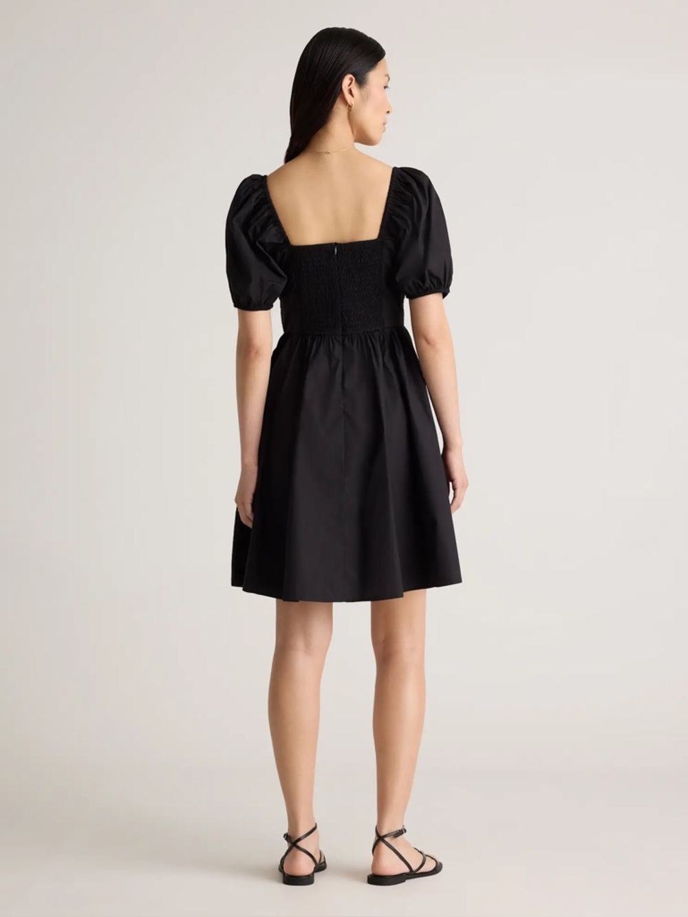 NWT Quince 100% Organic Cotton Ruched Mini Dress // Size L - Picture 2 of 6